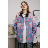 Unisex Jacket Retro Washed Denim Jacket Men and Women Turn-down Collar Coat